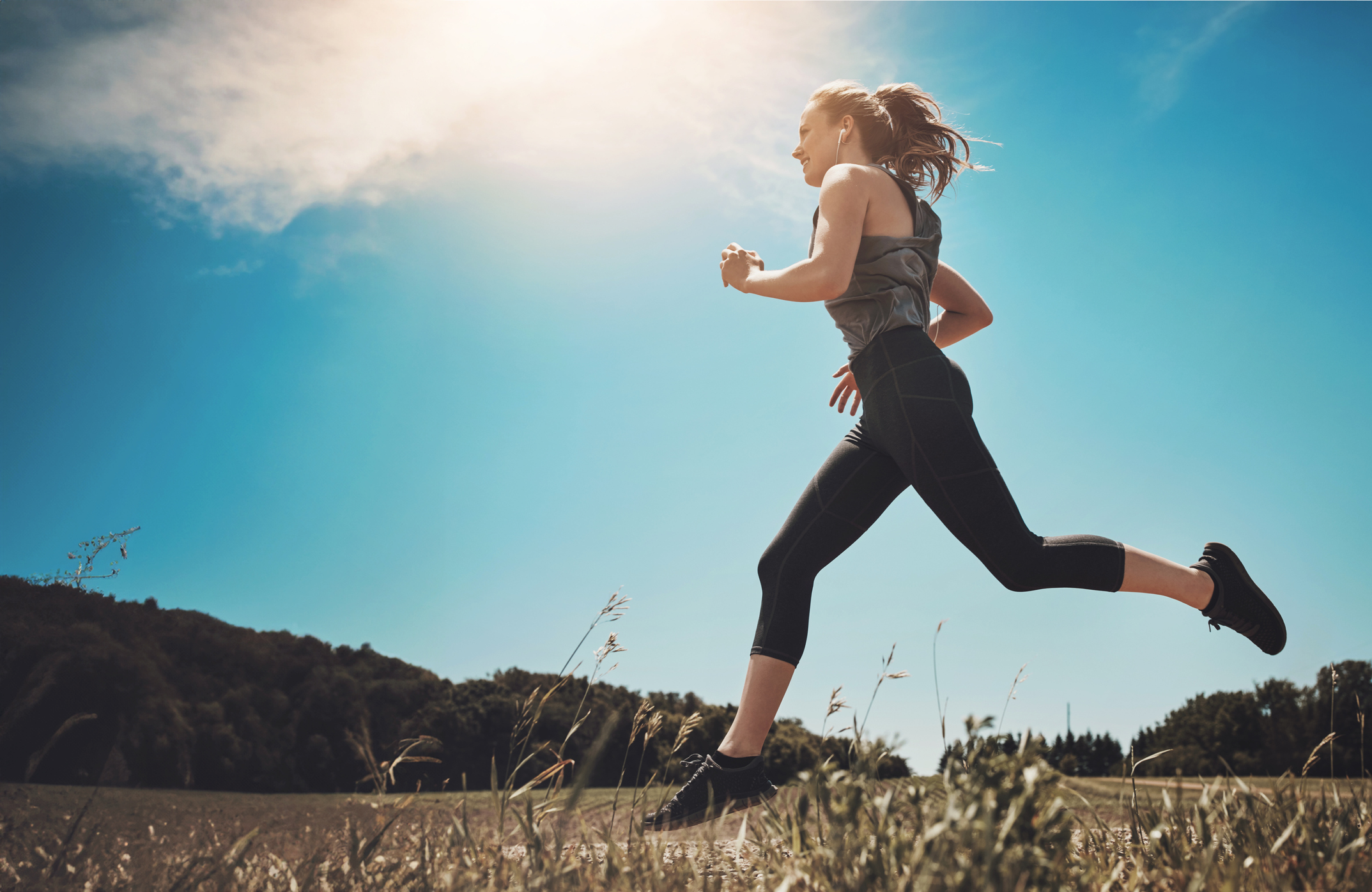 Image of client running after bunion treatment